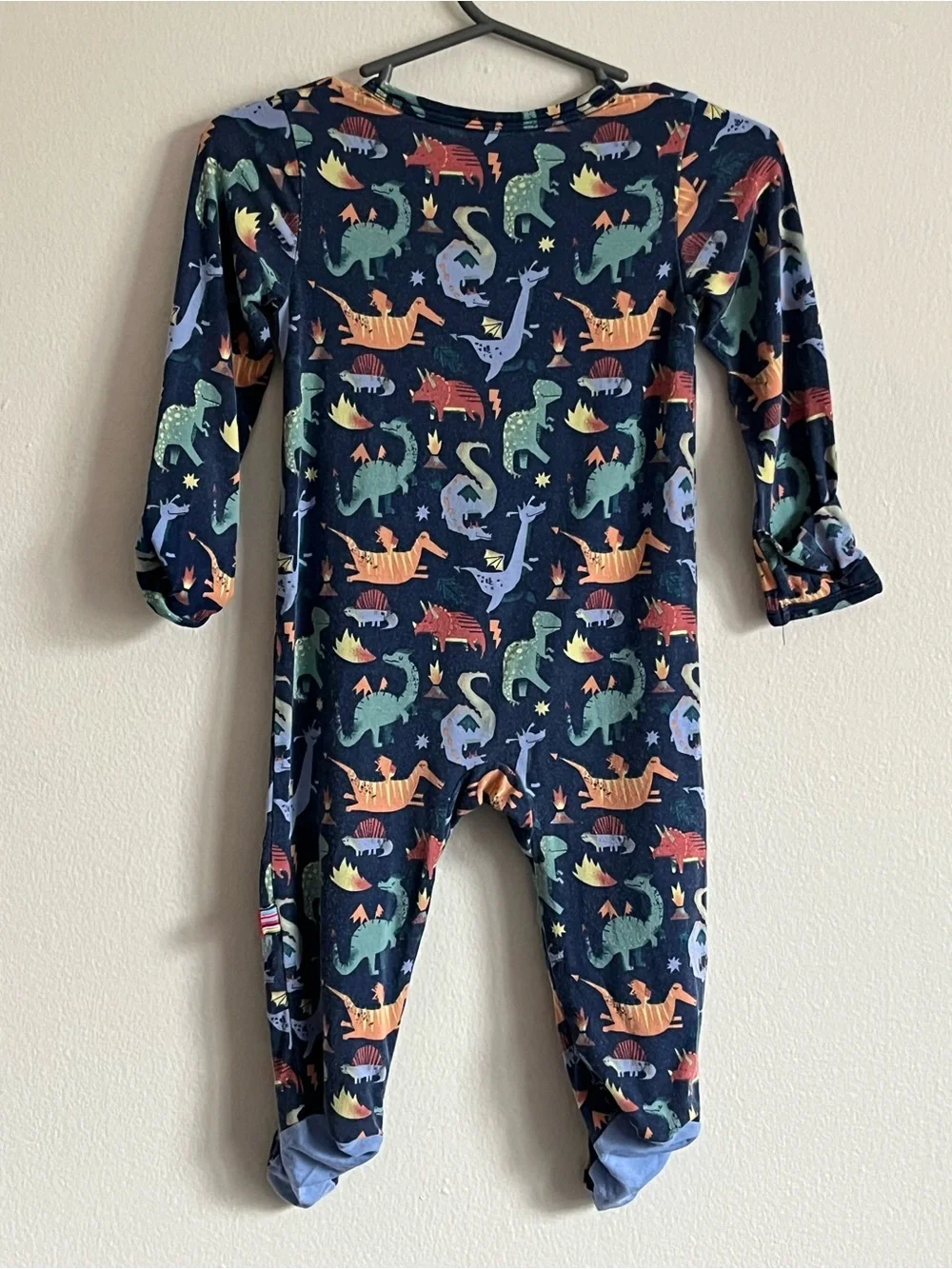Magnetic Me Navy Dino Print Footed One-Piece size 3-6 months